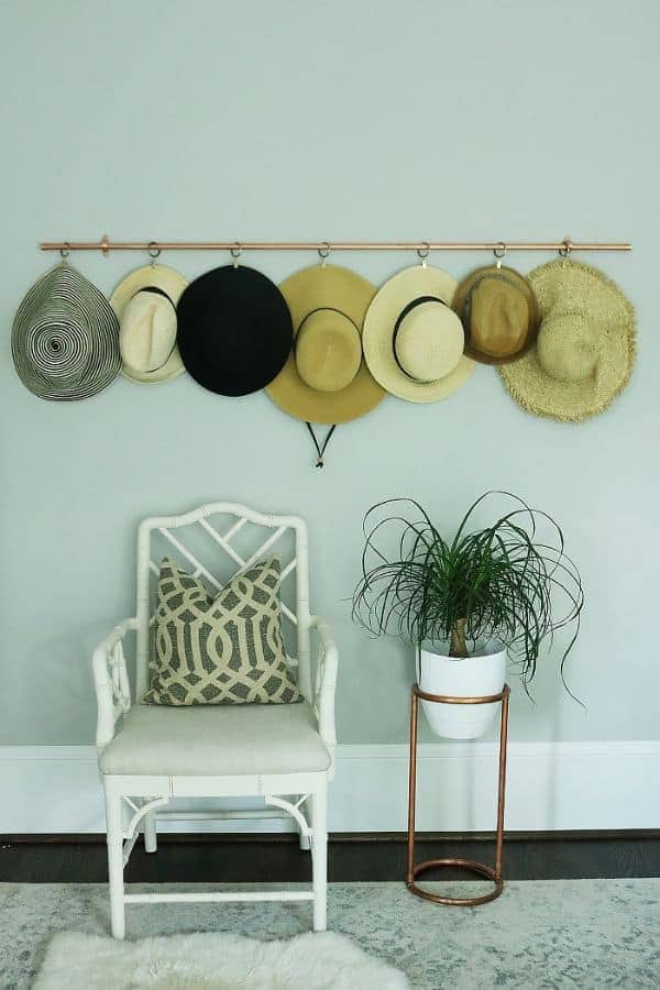 DIY COPPER HAT RACK