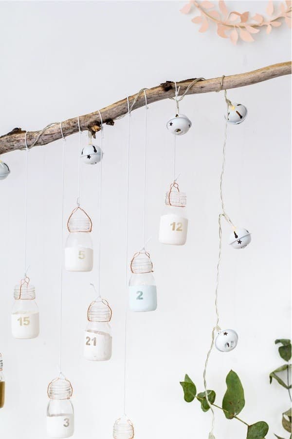 DIY Paint Dipped Advent Calendar Bottles