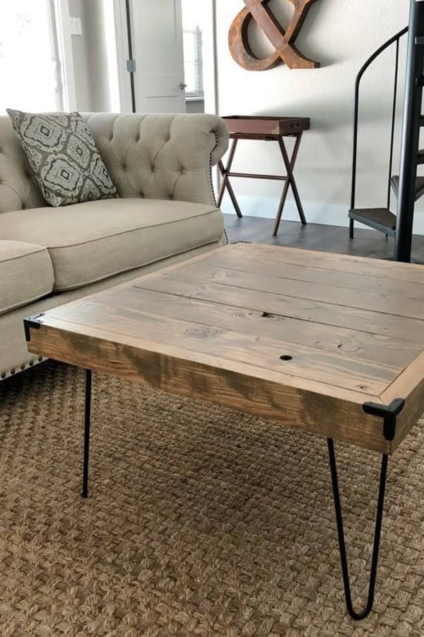 Square Hairpin Leg Coffee Table