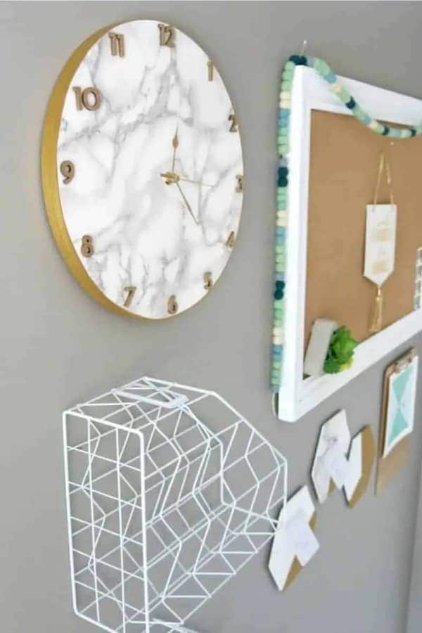 Marble Contact Paper Clock