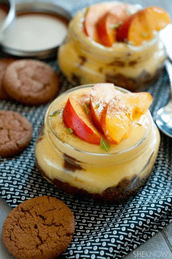 No-Bake Peach Cheesecake In A Jar