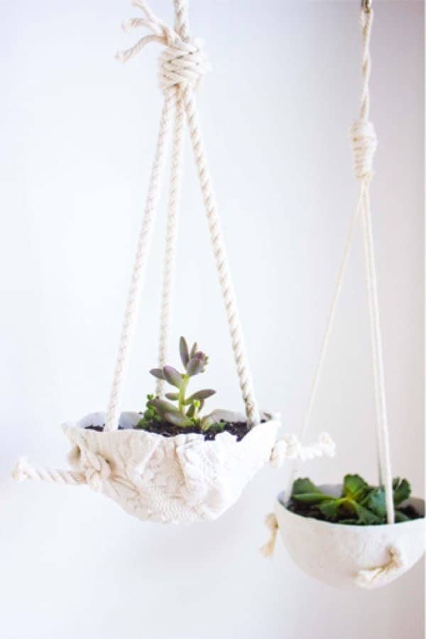 DIY Oven Baked Clay Hanging Planters