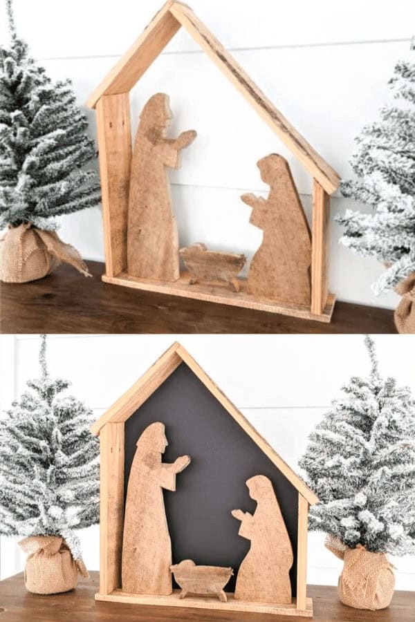 Wooden Nativity Scene