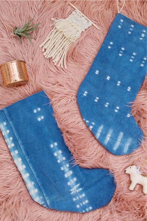 Indigo Christmas Stocking DIY