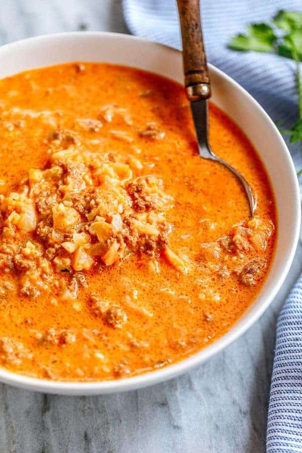 CAULIFLOWER BEEF CREAM CHEESE SOUP