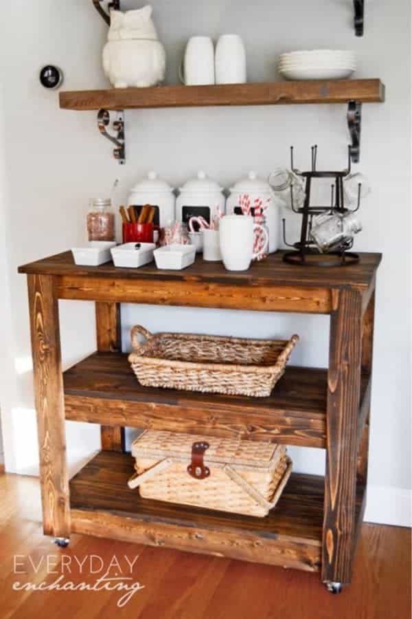 Wooden Bar Cart