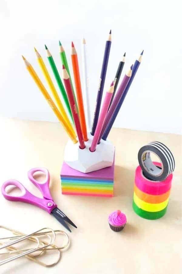 Geometric Colored Pencil Holder