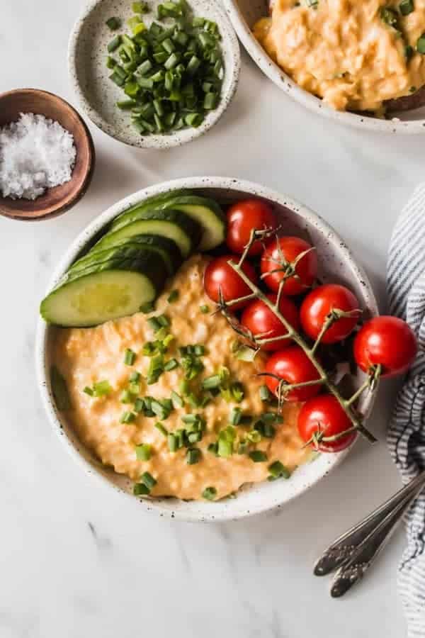 SOFT SCRAMBLED EGGS WITH BOURSIN CHEESE