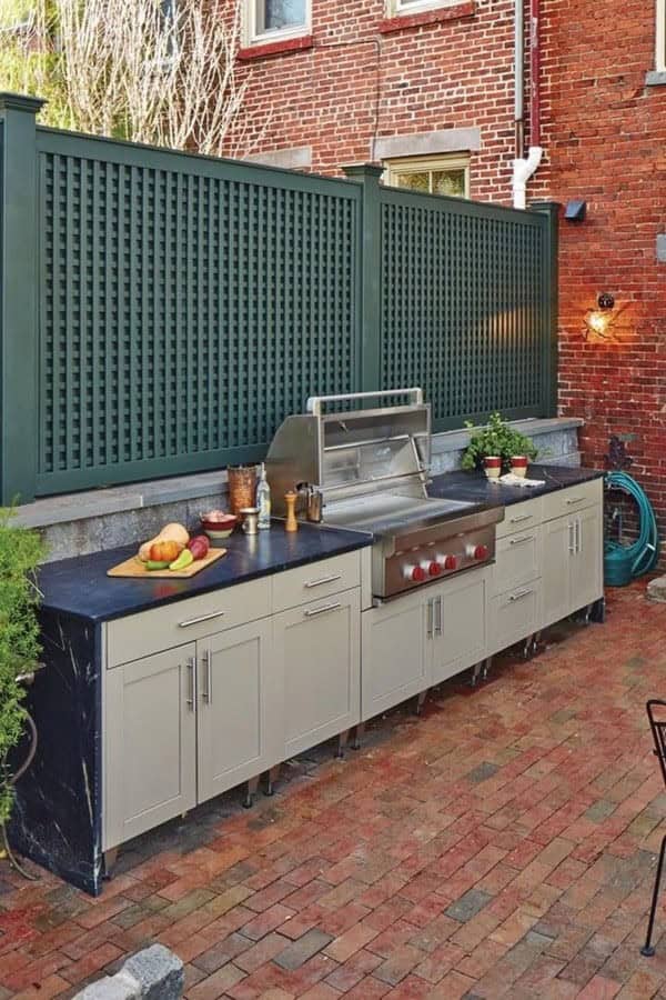 Privacy Fence Backyard Kitchen