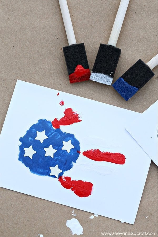 4th of July Flag Handprint Craft for Kids