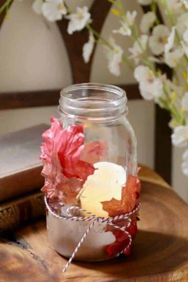 FALL LEAVES MASON JAR