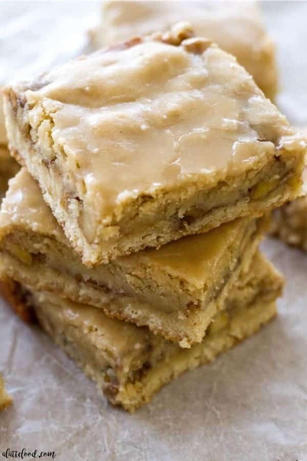 Maple Glazed Apple Blondies