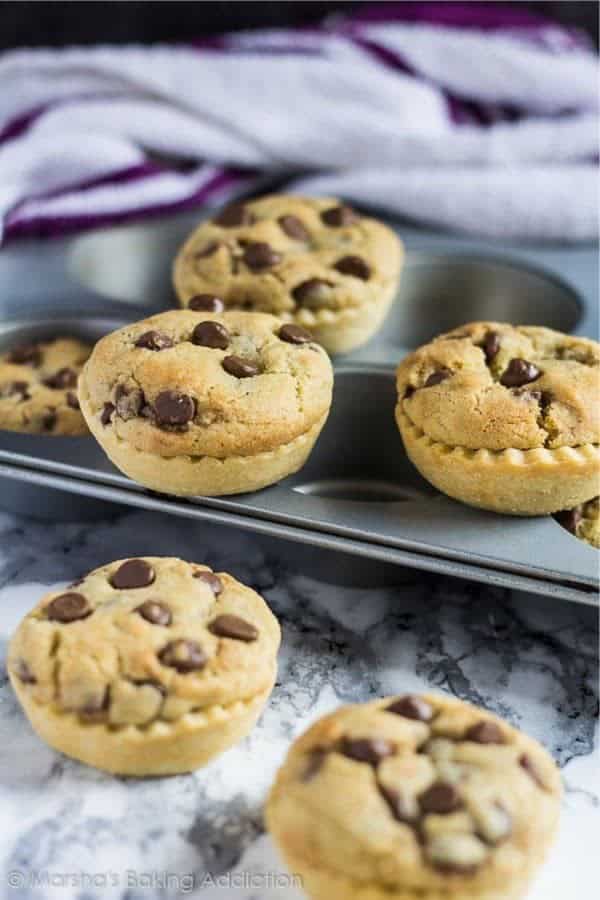 Nutella Stuffed Chocolate Chip Cookie Pies