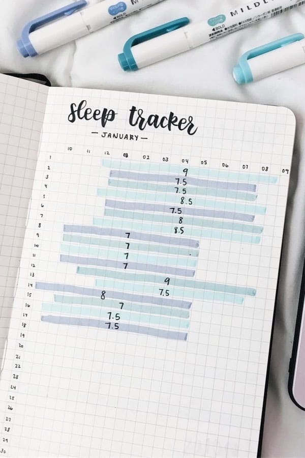 Blue Bars sleep tracker