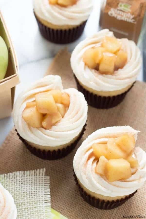 Apple Pie Cupcakes with Vanilla Buttercream Frosting