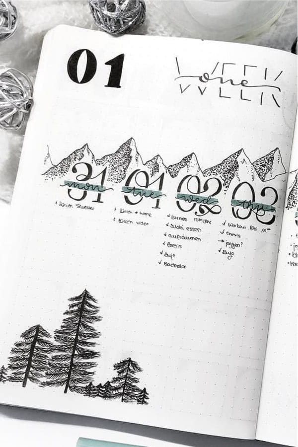 Winter Forest Weekly Spread