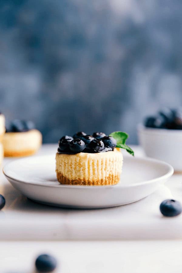 Mini Blueberry Cheesecakes