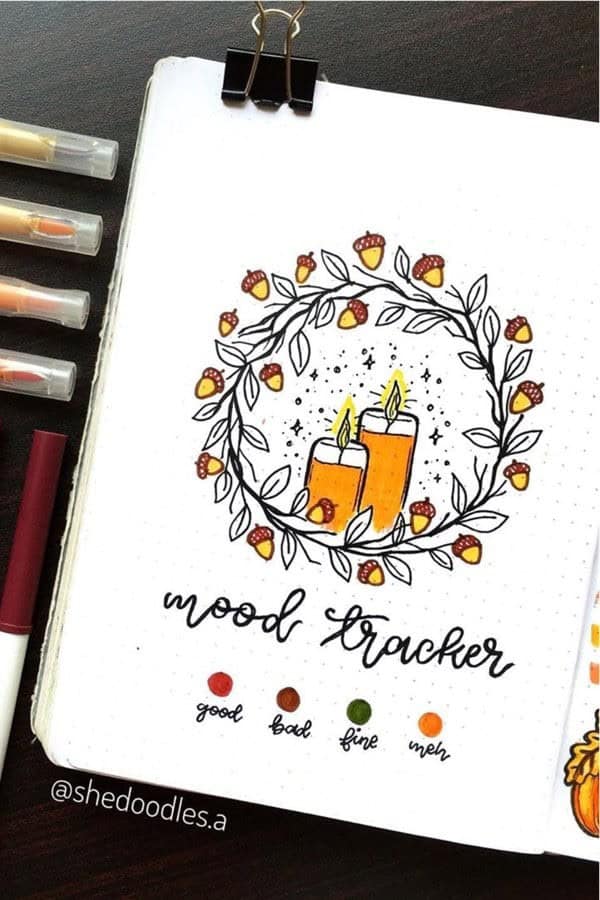 Fall Wreath Mood Tracker