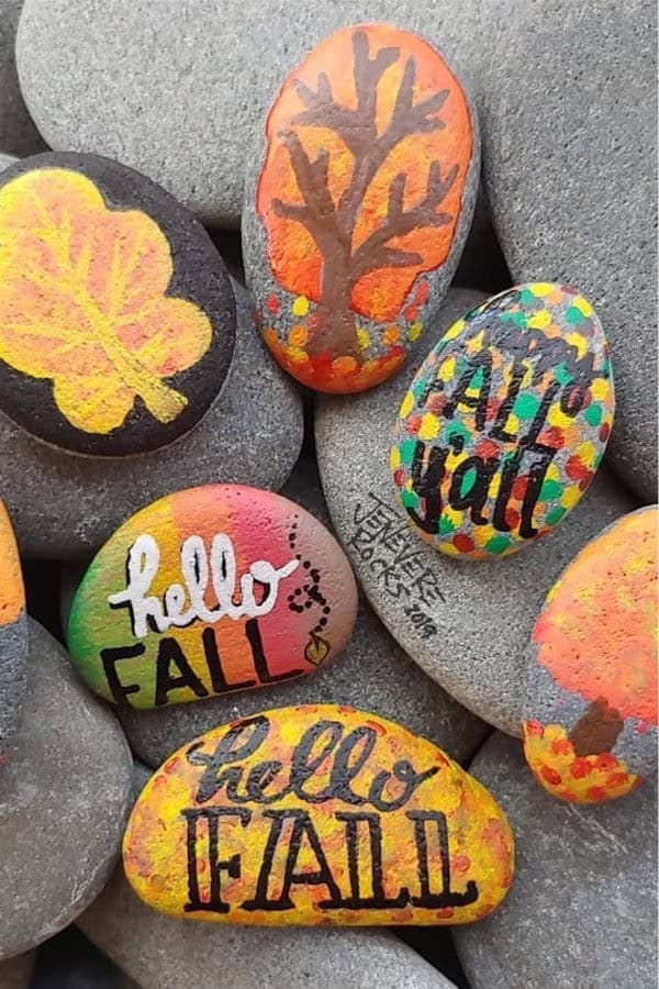 Autumn Themed Rock Painting Inspiration