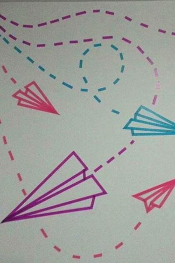 PAPERPLANE WASHI TAPE WALL ART