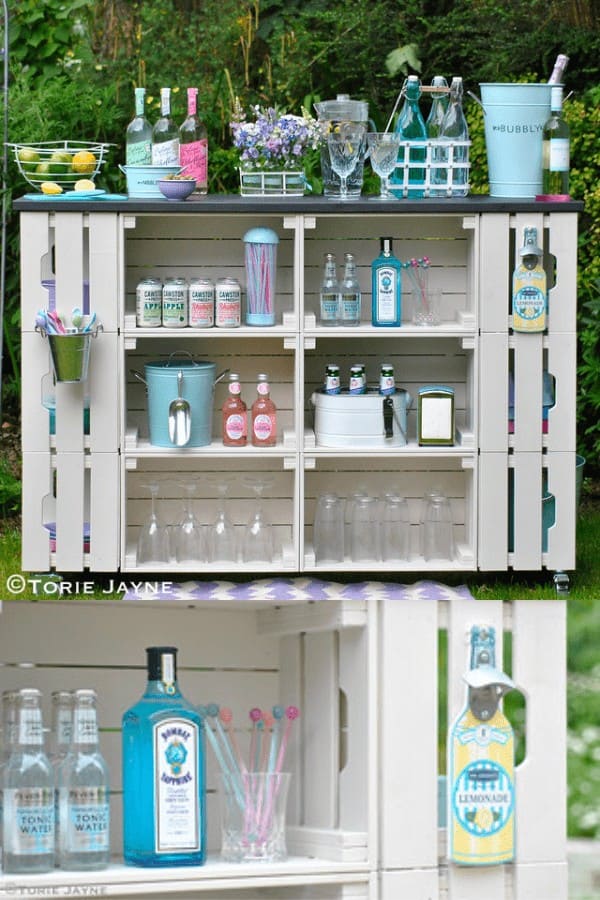 Outdoor Bar Crate Shelf