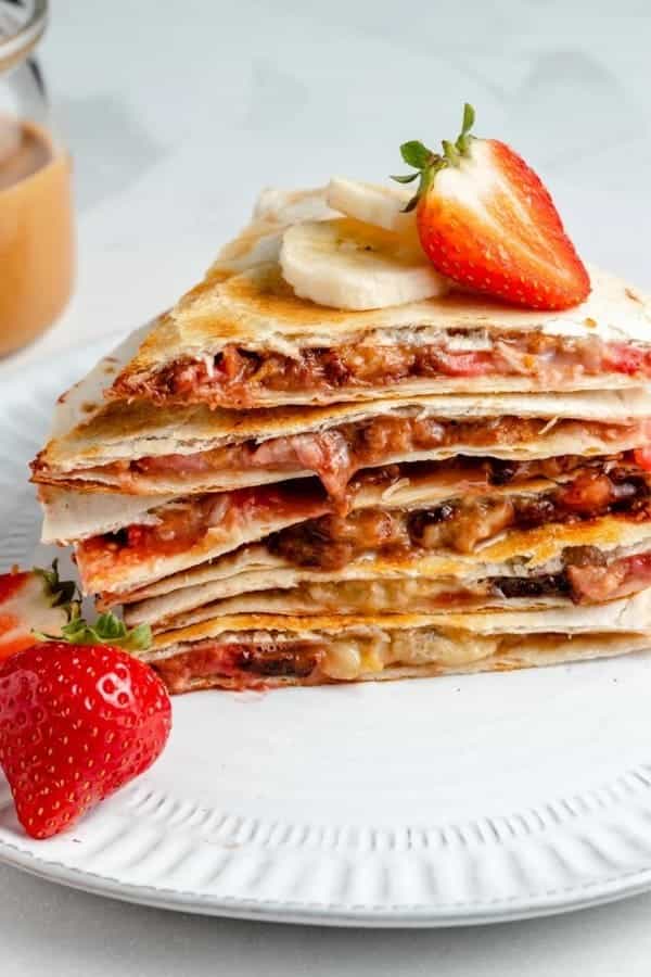 PEANUT BUTTER & STRAWBERRY BANANA QUESADILLAS