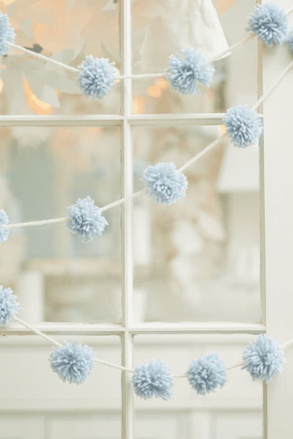 Pale Blue Pom Poms