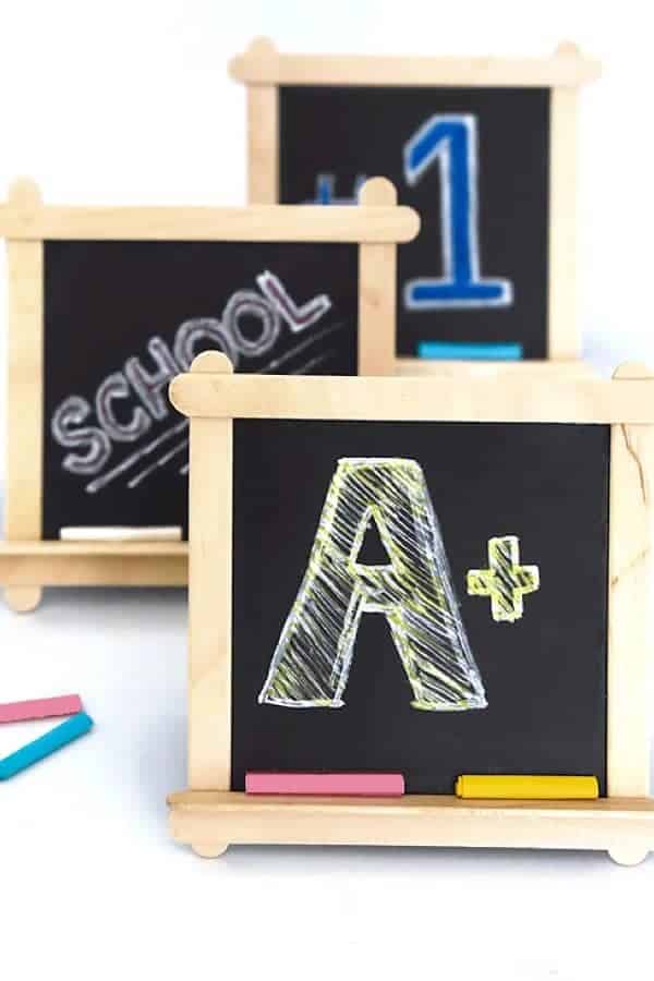 Craft Stick Chalkboard Easel