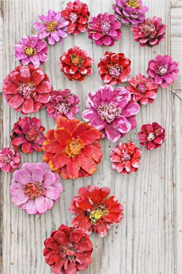 How To Make A Pinecone Flower Heart Decoration