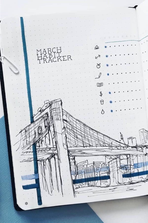 Habit Tracker With Blue Theme