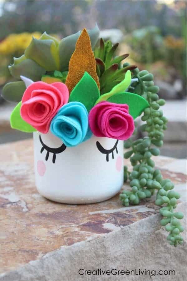 Unicorn Mason Jar Succulent Planter