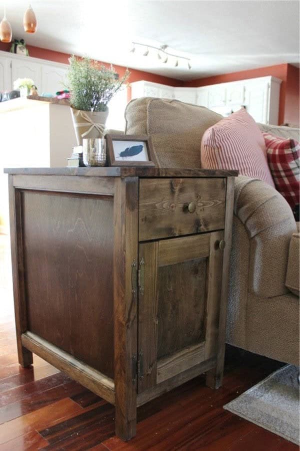 DIY Farmhouse End Table With Storage