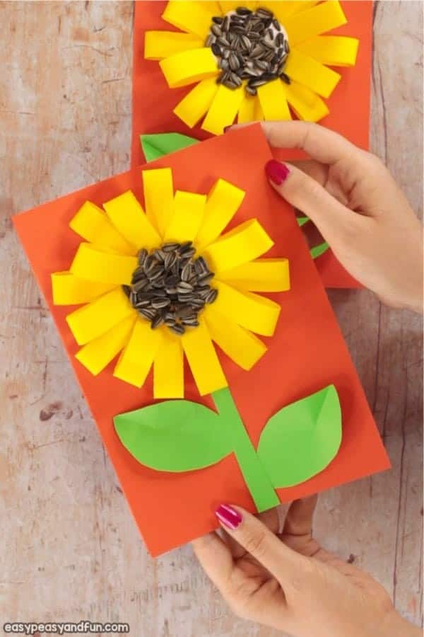 Paper Loops Sunflower Craft With Seeds