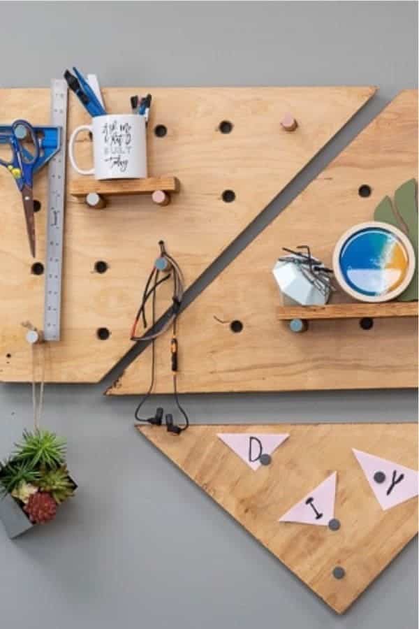 DIY Plywood Pegboard And Magnetic Board