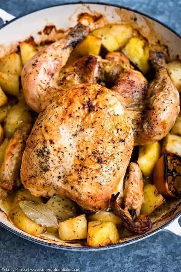 One-pot Greek Oven–Roasted Chicken and Potatoes