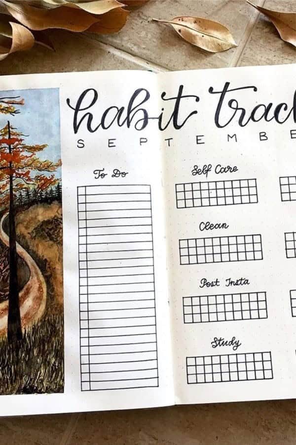 Autumn Habit Tracking Page