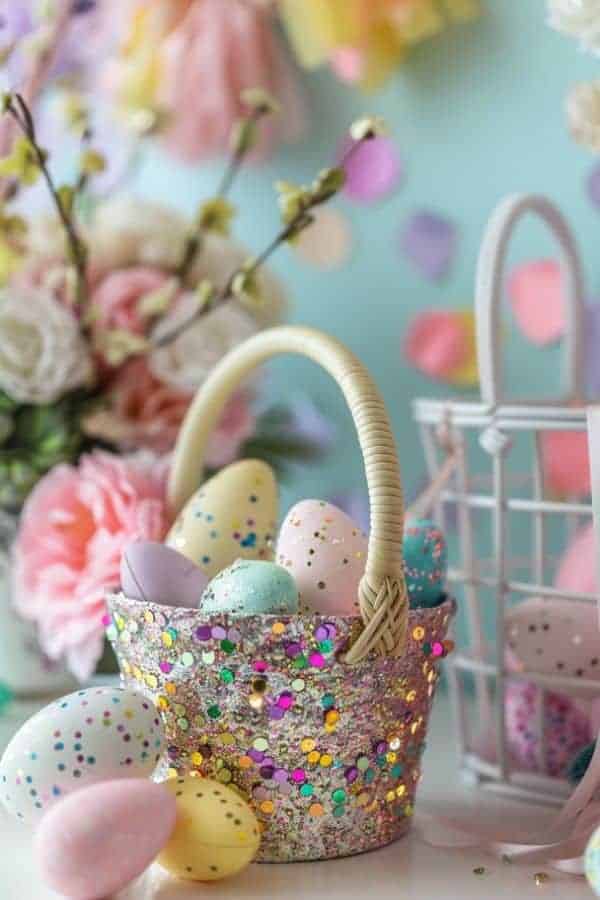 SEQUIN SPRINKLED EASTER BASKET