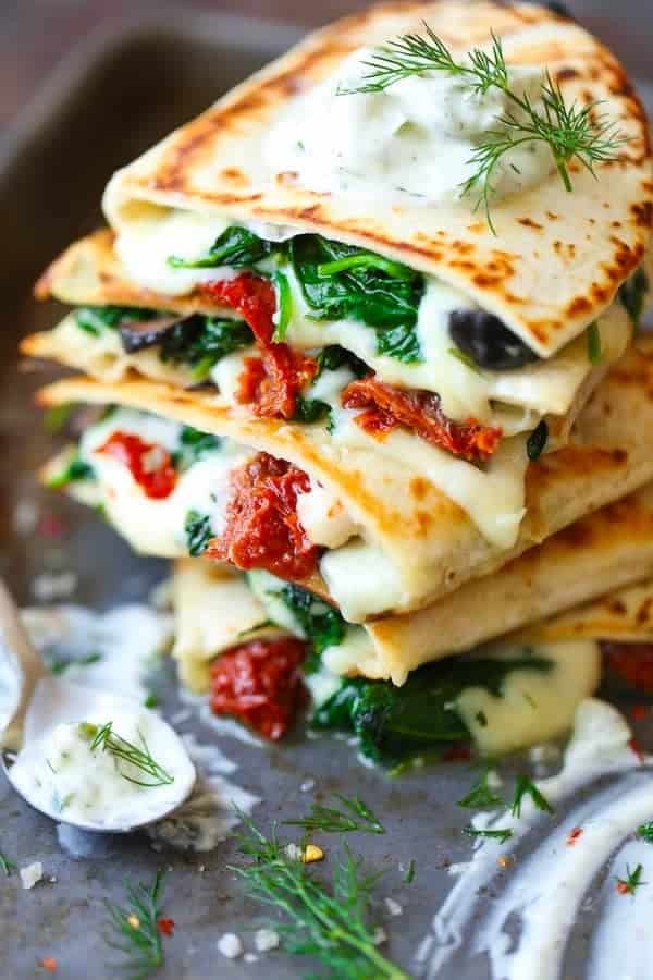 GREEK QUESADILLAS