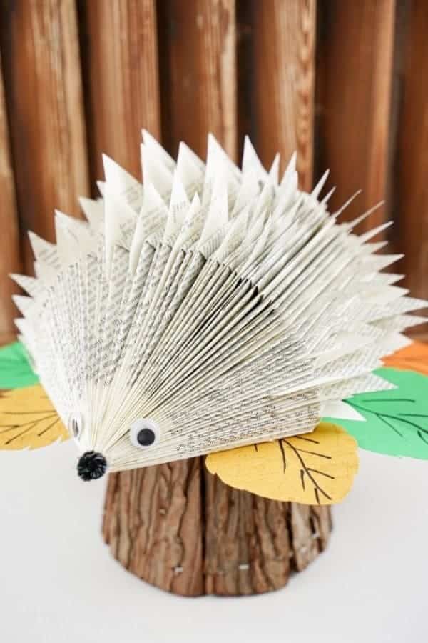 OLD BOOK PAPER HEDGEHOG CRAFT