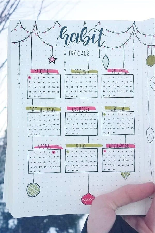 Holiday Themed Habit Spread