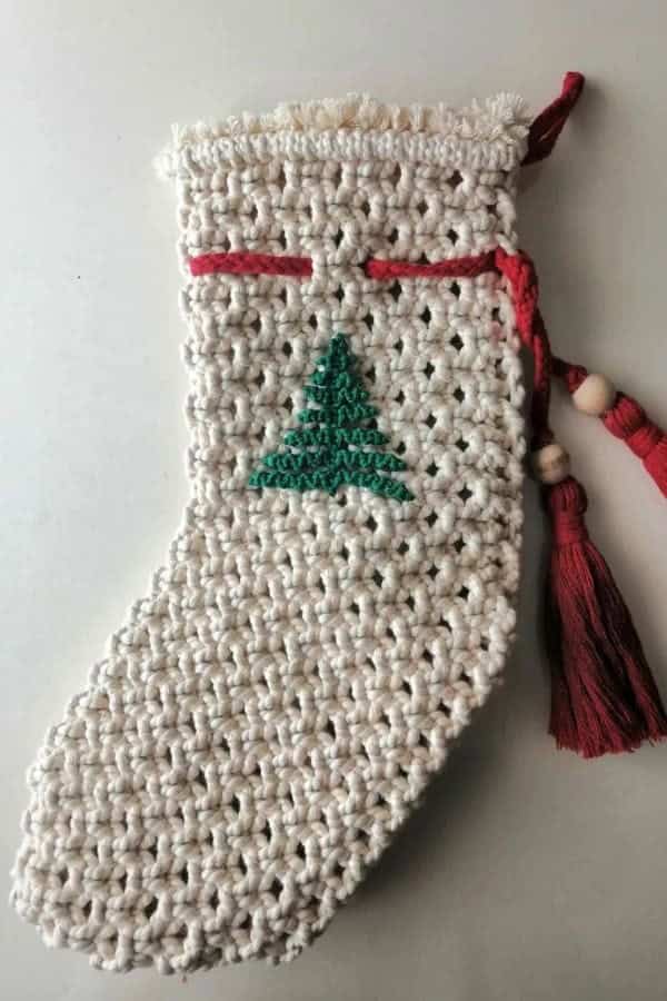 MACRAME CHRISTMAS STOCKING