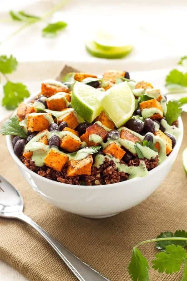 SWEET POTATO AND BLACK BEAN QUINOA BOWLS