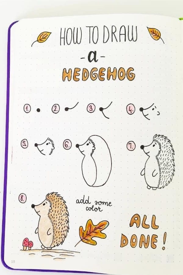 Hedgehog Doodle Tutorial