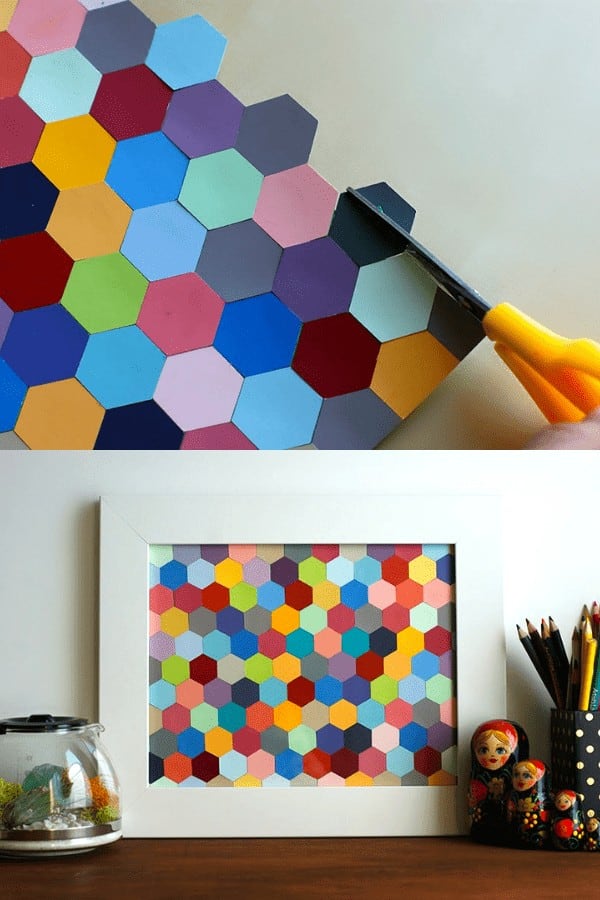 DIY Hexagon Framed Art