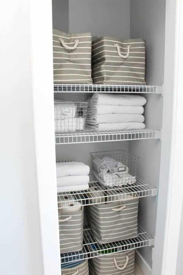 Coastal Style Linen Closet