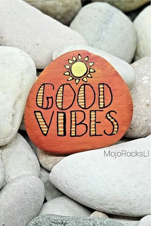 Good Vibes Rock Painting