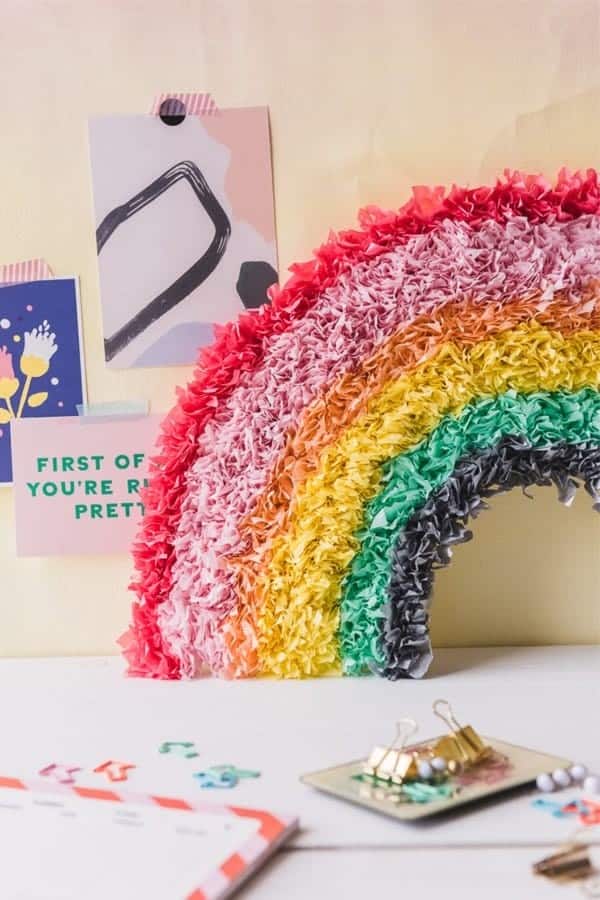 Spring DIY Tissue Paper Rainbow