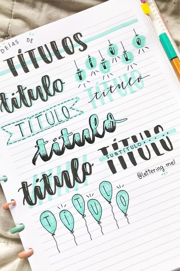 Teal Title Ideas For Bullet Journals