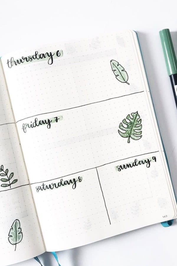 Light Green Weekly Log