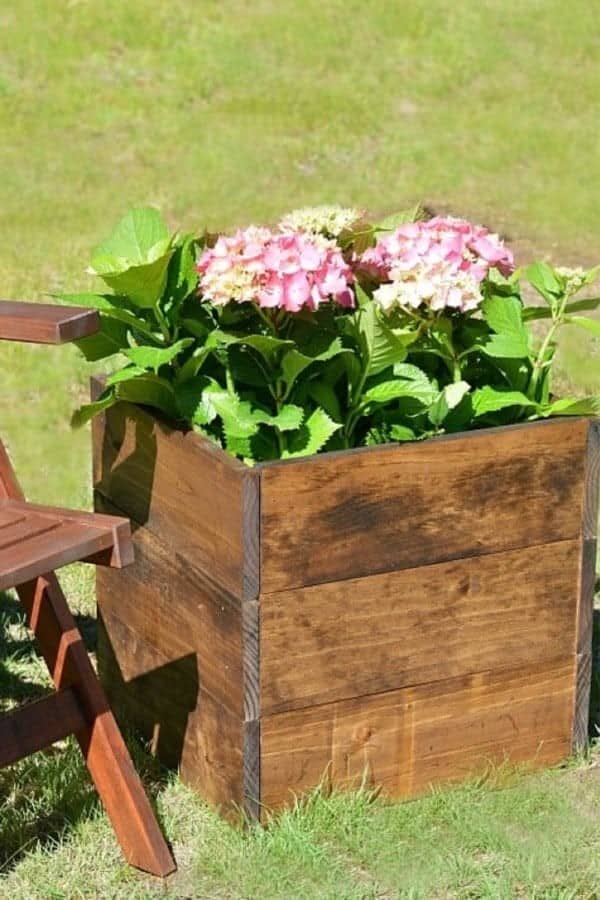 Square Wooden Planter Box